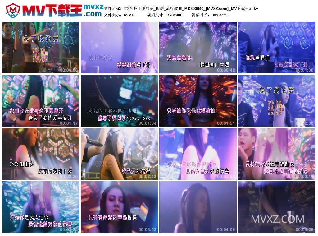 杭娇-忘了我的爱_国语_流行歌曲_MD303040